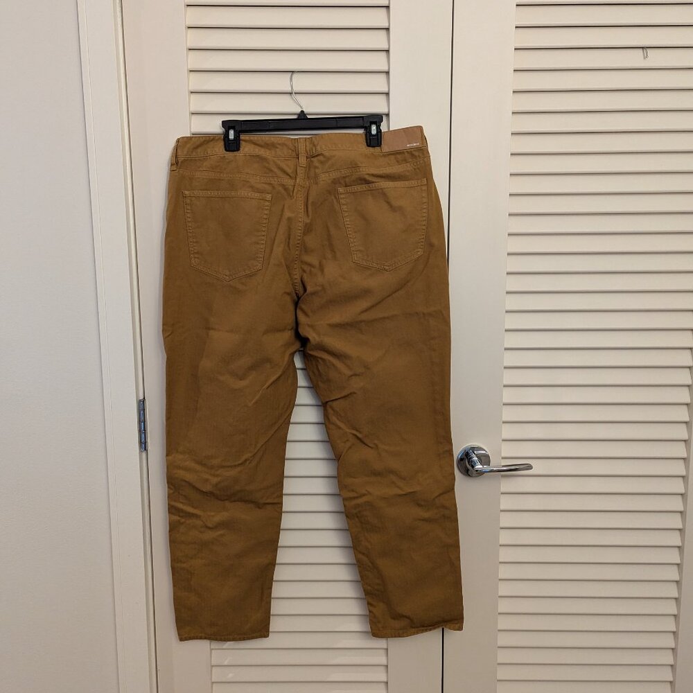 Men's Bonobos Lightweight Athletic Fit Pant, Muted Mustard, Size 38x30 - Picture 2 of 4